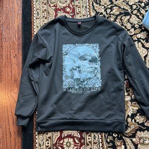 Black long sleeve graphic shirt/sweater